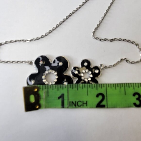 Black Enamel Flower Pendant - Picture 14 of 14